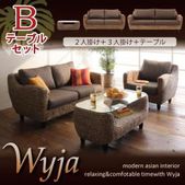 ウォーターヒヤシンスシリーズ 【Wyja】ウィージャ　テーブルBセット「2P+3P+テーブル」	040105073